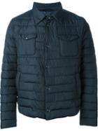 Eleventy Padded Buttoned Jacket, Men's, Size: Xxl, Blue, Polyester