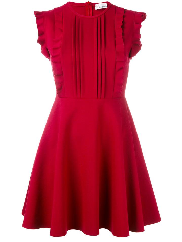 Red Valentino Ruffled Mini Dress, Women's, Size: Xs, Elastodiene/polyamide/viscose