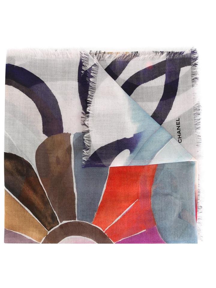 Chanel Vintage Watercolour Print Scarf, Women's