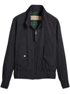 Burberry Cotton Gabardine Harrington Jacket - Blue