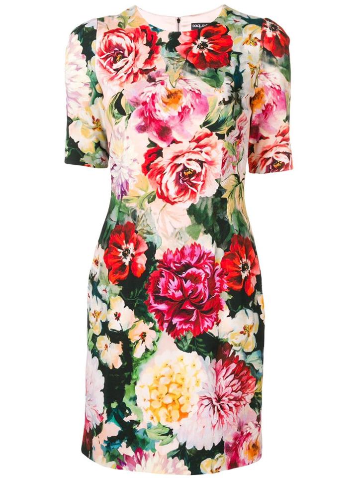Dolce & Gabbana Floral Print Dress - Pink