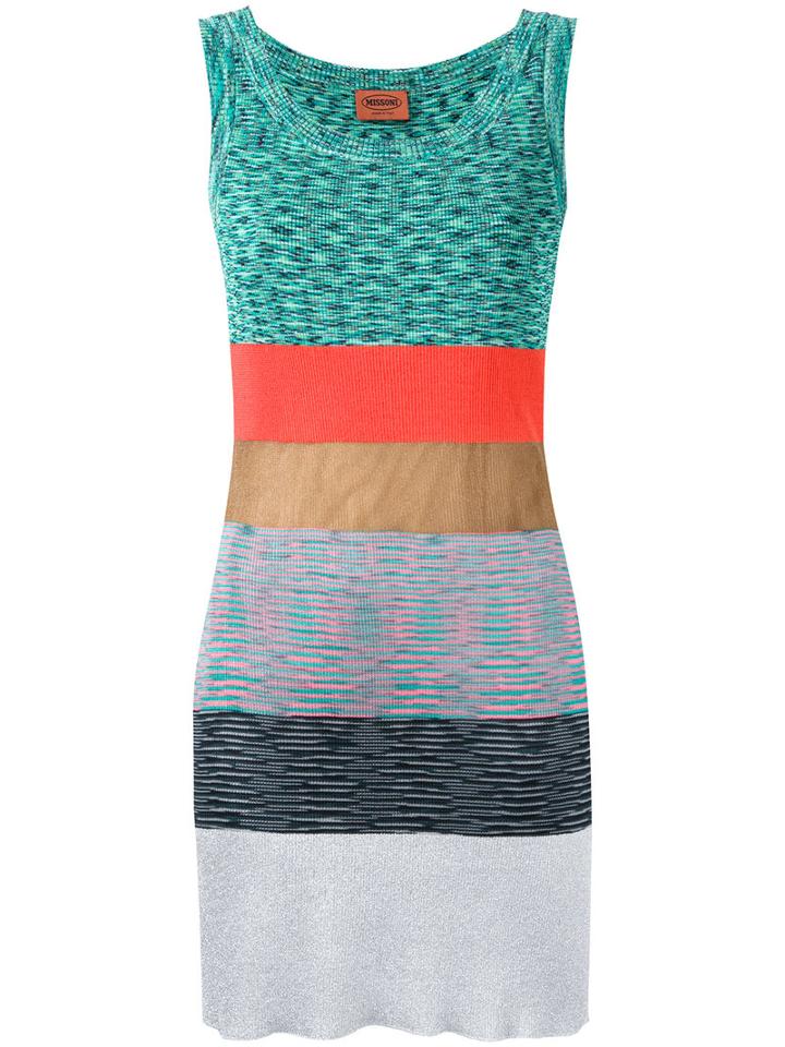 Missoni Knitted Mini Dress, Women's, Size: 42, Green, Cotton/polyester/cupro/viscose