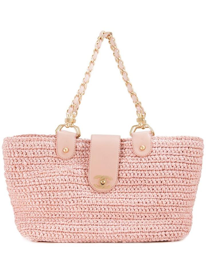 Chanel Vintage Cc Chain Hand Bag, Women's, Pink/purple