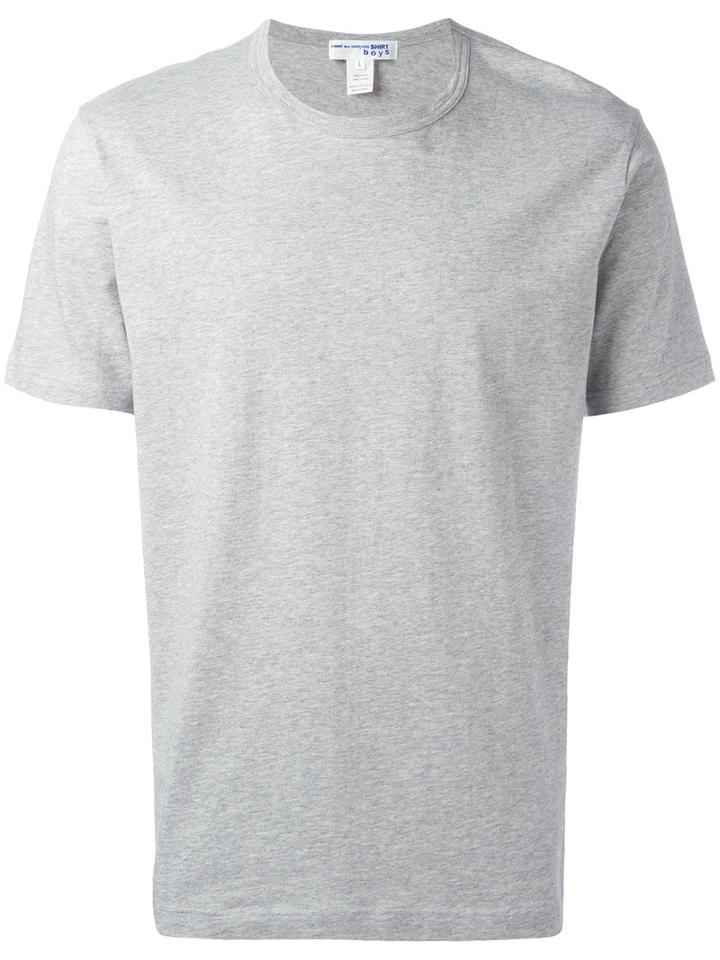 Comme Des Garçons Shirt Boys Short Sleeved T-shirt With Branding, Men's, Size: Xl, Grey, Cotton