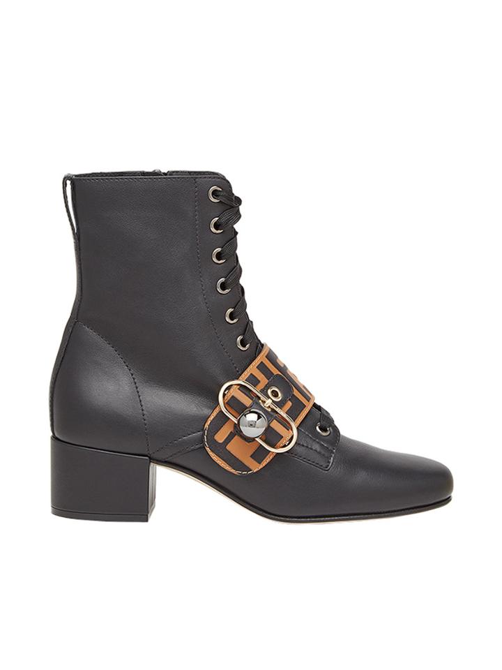 Fendi Ff Motif Ankle Boots - Black