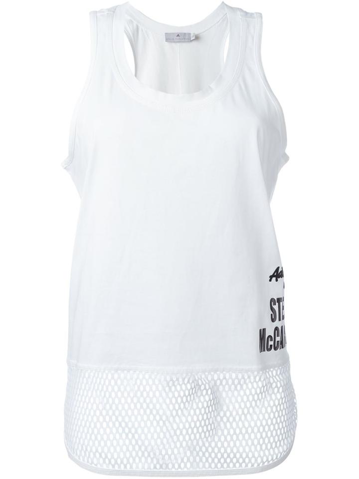Adidas By Stella Mccartney Mesh Hem Tank Top, Women's, Size: Medium, White, Organic Cotton