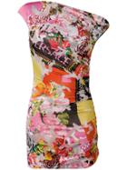 Versace Floral Fitted Dress - Pink