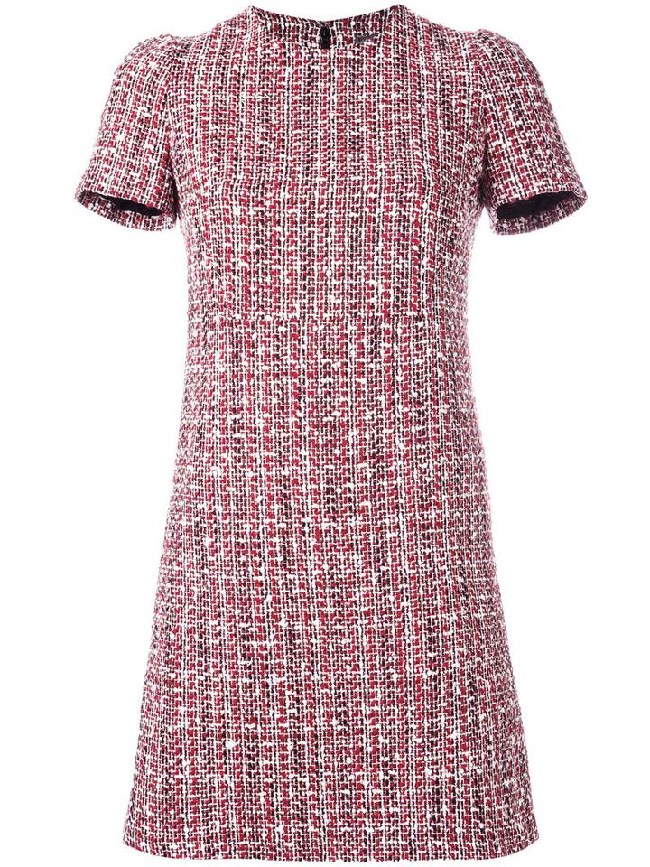 Alexander Mcqueen - Tweed Dress - Women - Silk/cotton/polyamide/virgin Wool - 40, Women's, Red, Silk/cotton/polyamide/virgin Wool