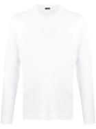 Zanone Long Sleeved Cotton T-shirt - White