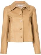 Nina Ricci Fitted Leather Jacket - Brown