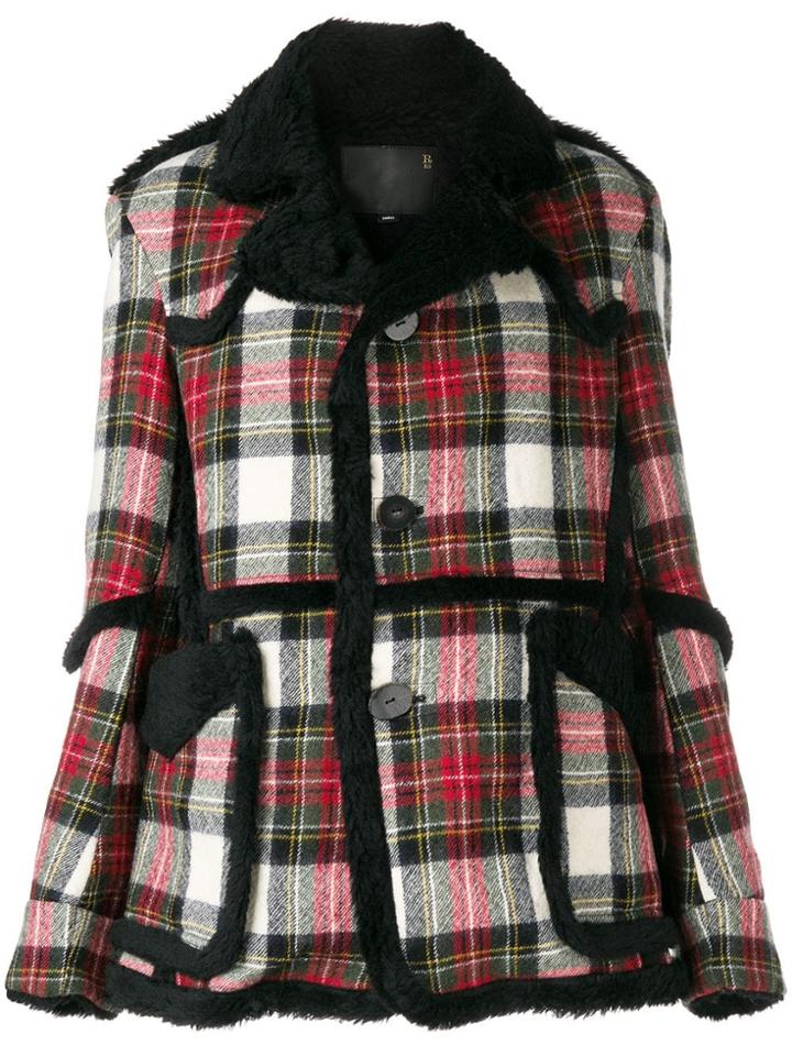 R13 Check Pattern Coat - Red
