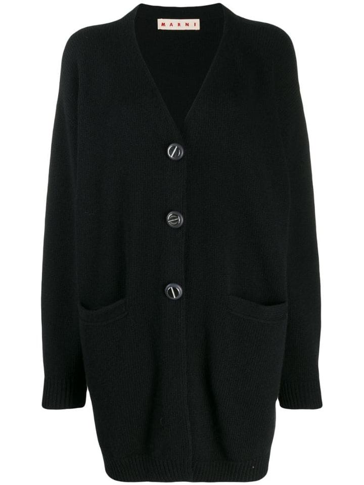 Marni Long-length Knitted Cardigan - Black