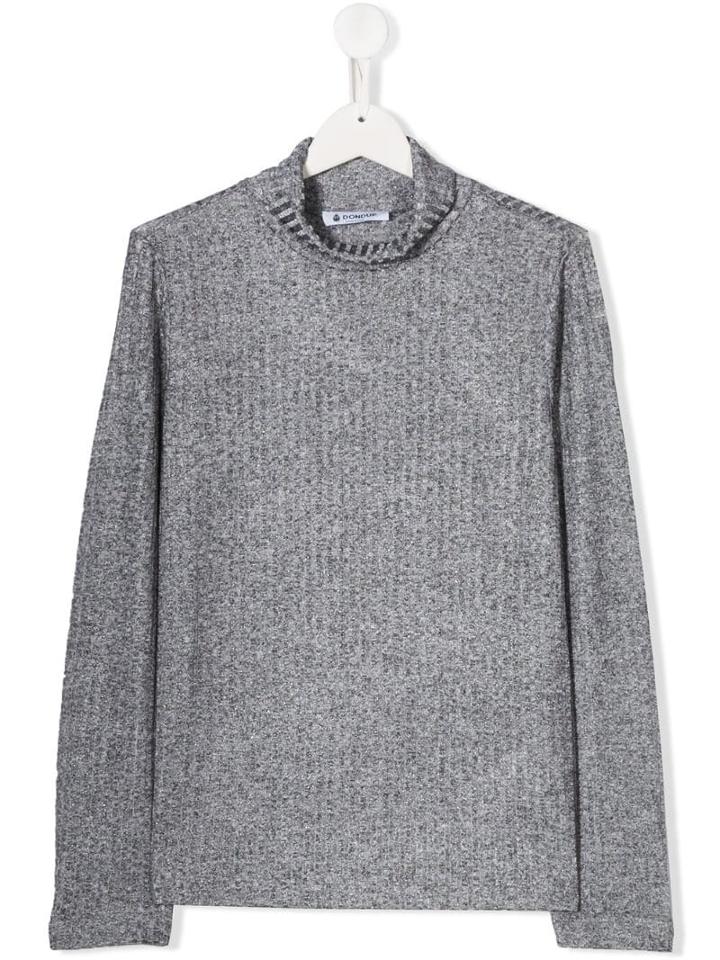 Dondup Kids Teen Glitter Ribbed Top - Grey