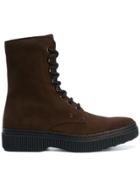 Tod's Lace Up Military Boots - Brown