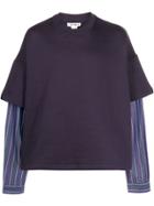 Sunnei Boxy Short Sleeve Sweatshirt - Blue