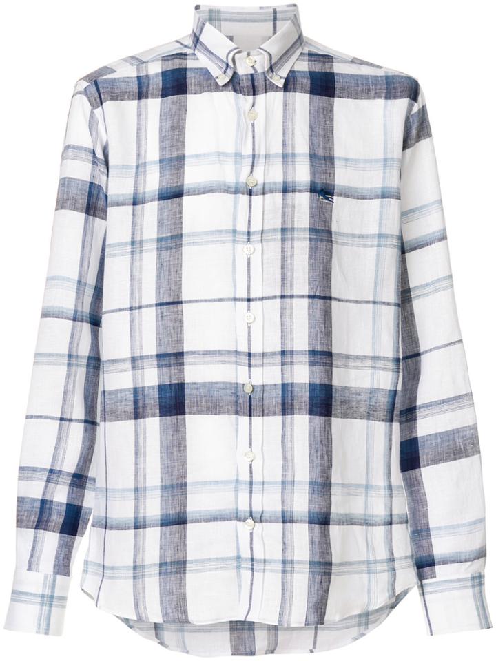 Etro Plaid Button Down Shirt - Blue