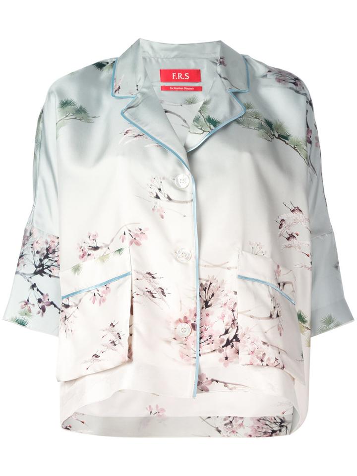 F.r.s For Restless Sleepers Landscape & Sky (blue) Shirt, Women's, Size: Large, Silk
