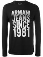 Armani Jeans 'since 1981' Print Sweatshirt, Men's, Size: Large, Black, Cotton