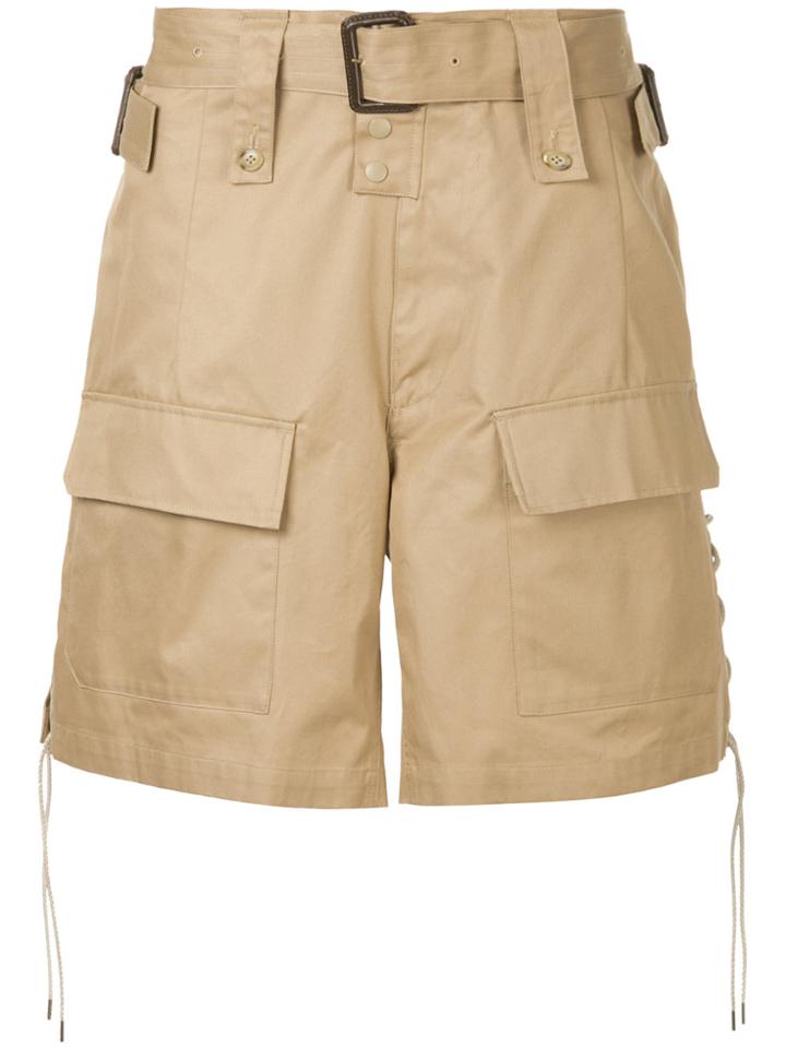 Facetasm Wide Cargo Shorts - Brown