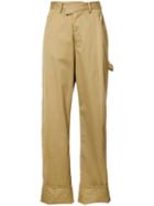 Rosie Assoulin Folded Hem Straight Trousers, Women's, Size: 0, Nude/neutrals, Cotton