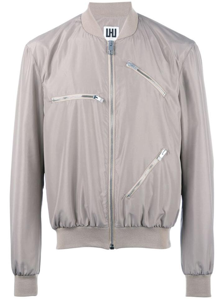 Les Hommes Urban Multi-zippers Bomber Jacket - Neutrals