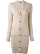 Jil Sander Navy Button Down Long Cardi-coat, Women's, Size: Small, Nude/neutrals, Wool