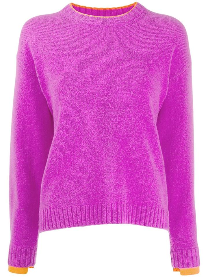 Victoria Beckham Contrast Trim Jumper - Purple
