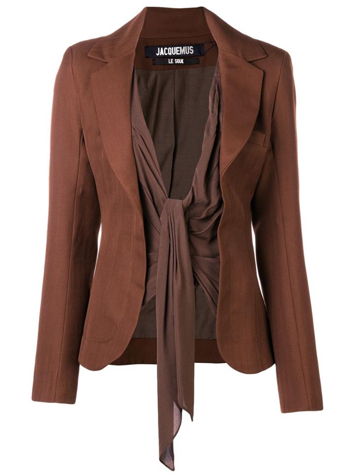 Jacquemus Tie Front Tailored Blazer - Brown