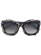 Kuboraum Gold Wire Sunglasses - Black