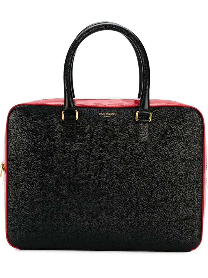 Thom Browne Stripe Business Tote - Black
