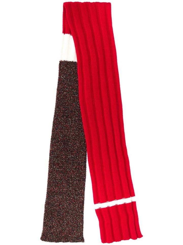 Plan C Ribbed Scarf - Red