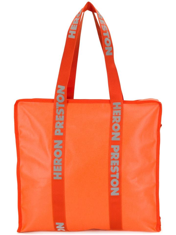 Heron Preston Large Logo Print Tote - Orange