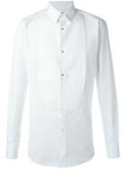 Dolce & Gabbana Square Bib Shirt, Men's, Size: 40, White, Cotton