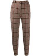 Pinko Cropped Checked Trousers - Neutrals