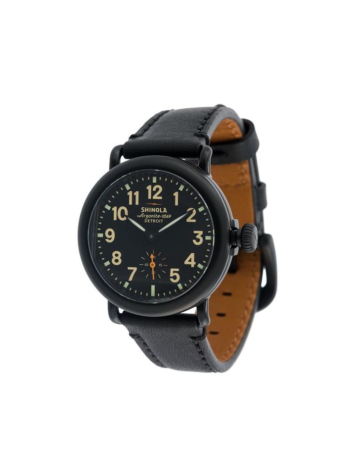 Shinola Round Analog Watch, Adult Unisex, Black