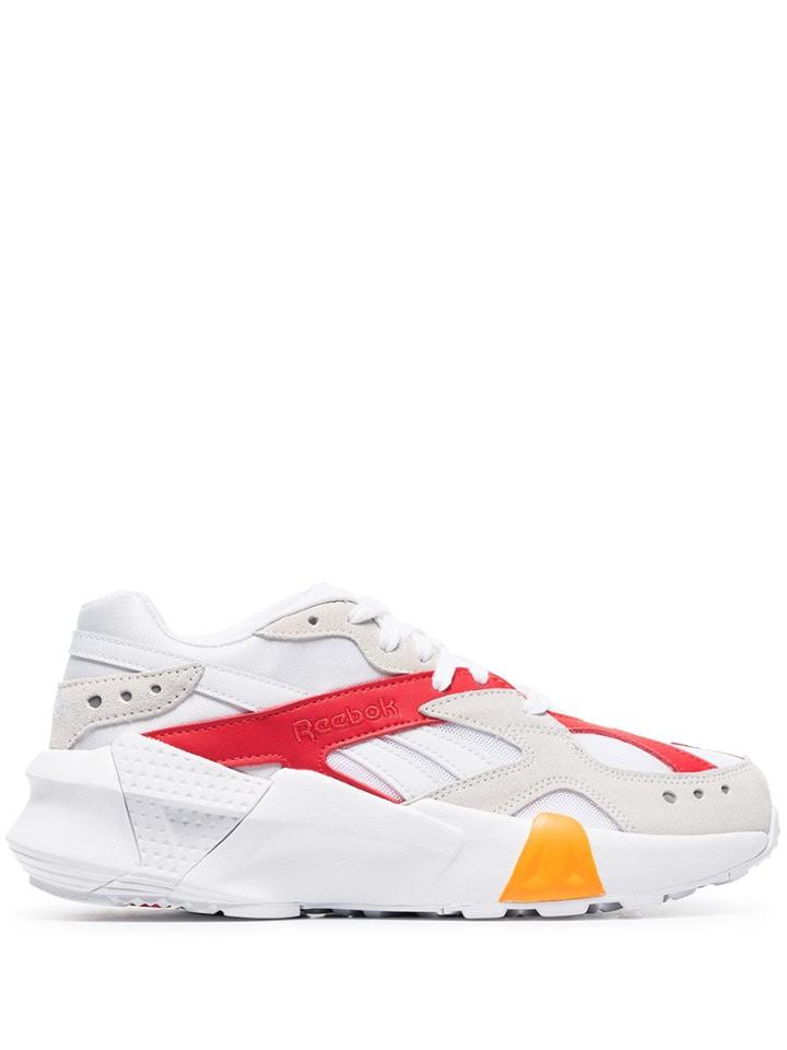 Reebok White Aztrek Chunky Low-top Leather Sneakers - White/true