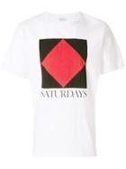 Saturdays Nyc Colour-block Logo T-shirt - White
