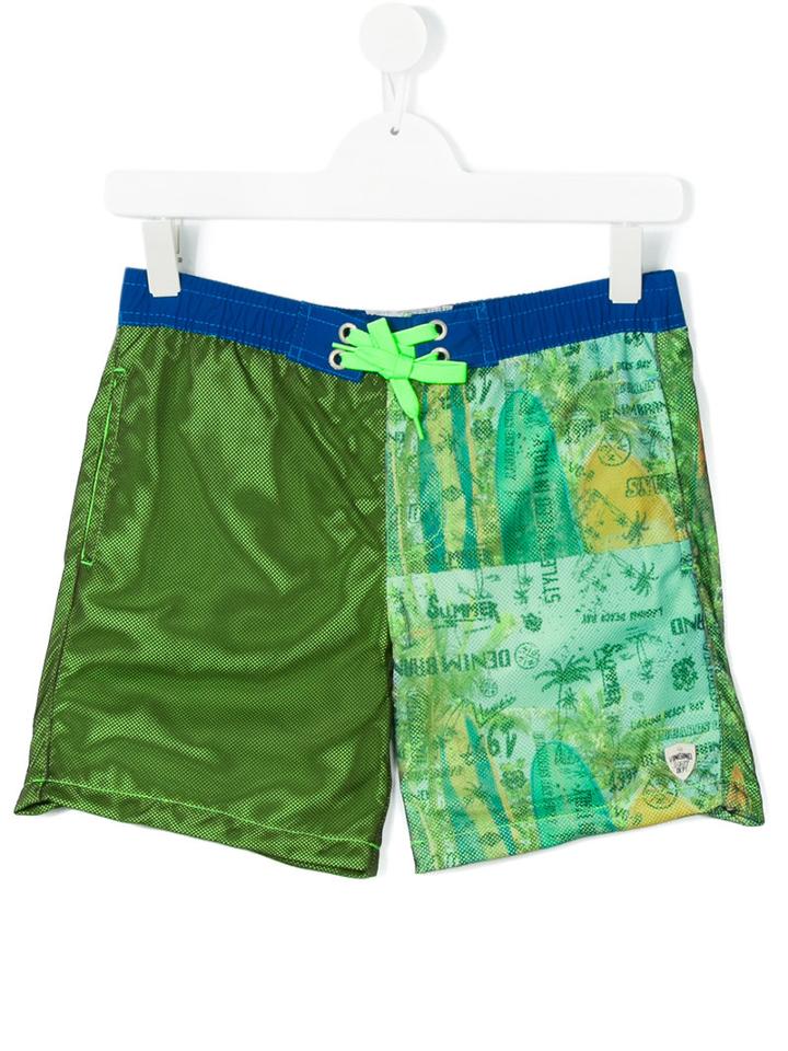 Vingino - Teen Color Block Swim Shorts - Kids - Polyester - 16 Yrs, Green