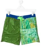 Vingino - Teen Color Block Swim Shorts - Kids - Polyester - 16 Yrs, Green