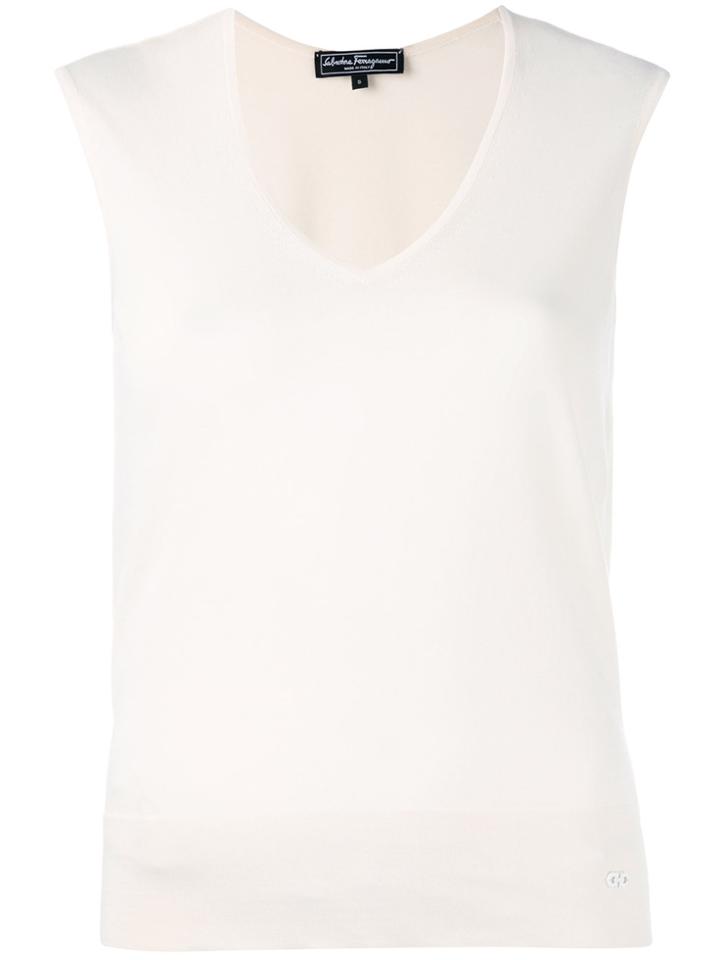 Salvatore Ferragamo V-neck Blouse - Nude & Neutrals