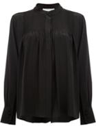 Chloé Pintuck Tailored Blouse, Women's, Size: 38, Black, Silk