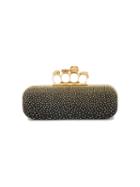 Alexander Mcqueen Gold Stud Knuckle Duster Clutch Bag - Black