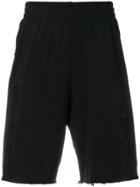 John Richmond Embroidered Track Shorts - Black