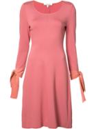 Dorothee Schumacher Lace Up Sleeves Dress, Size: 1, Pink/purple, Modal/polyimide/polyurethane
