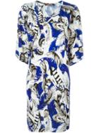 Roberto Cavalli Feather Print Shift Dress