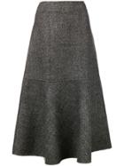 Odeeh High Waist Flared Skirt - Grey