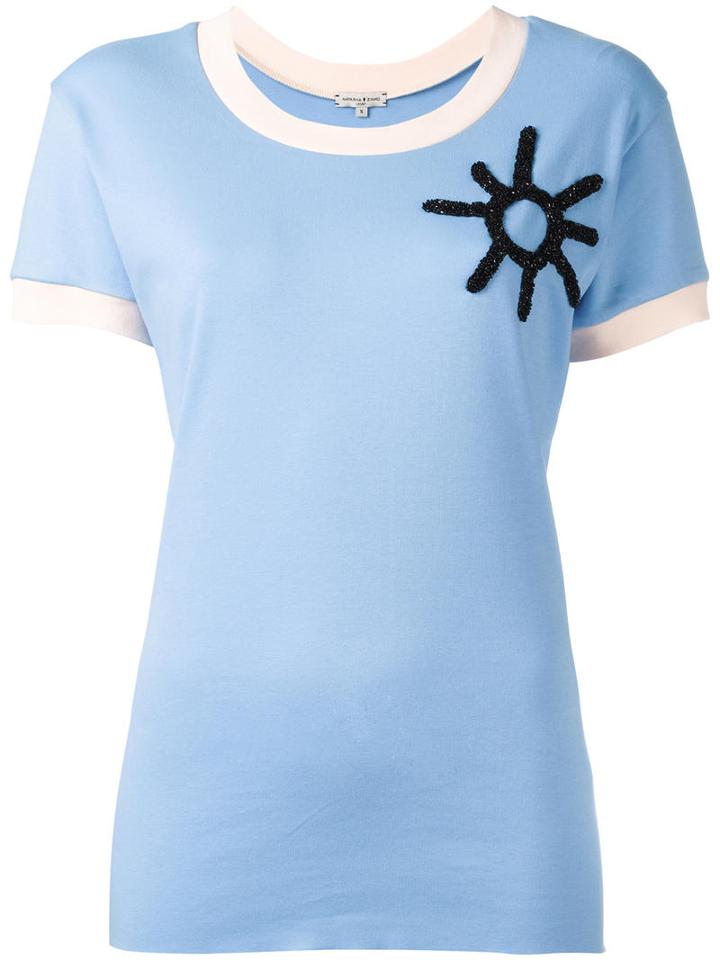 Natasha Zinko Patch Detail T-shirt, Women's, Size: Small, Blue, Cotton