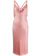 Versace Crystal-embellished Fitted Halterneck Dress - Pink