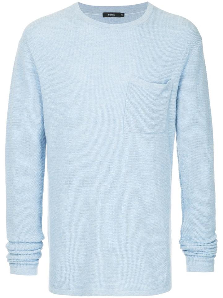 Bassike Chest Pocket Jumper - Blue