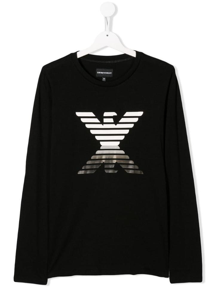 Emporio Armani Kids Teen Mirror T-shirt - Black